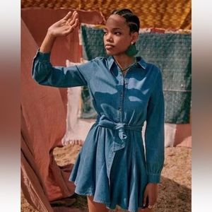 SEZANE SOL Blue Demin DRESS